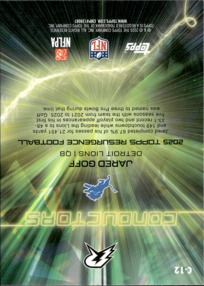 Jared Goff card back