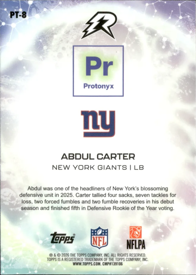 Abdul Carter card back