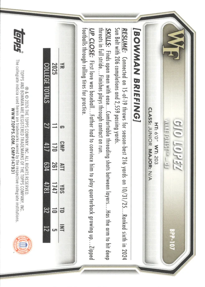Gio Lopez card back