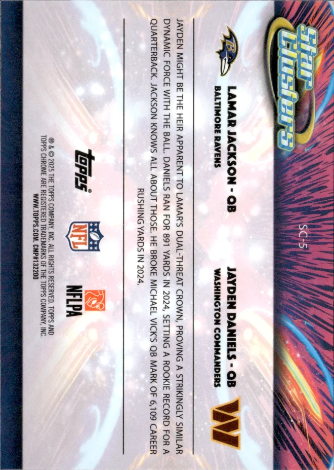 Lamar Jackson / Jayden Daniels card back