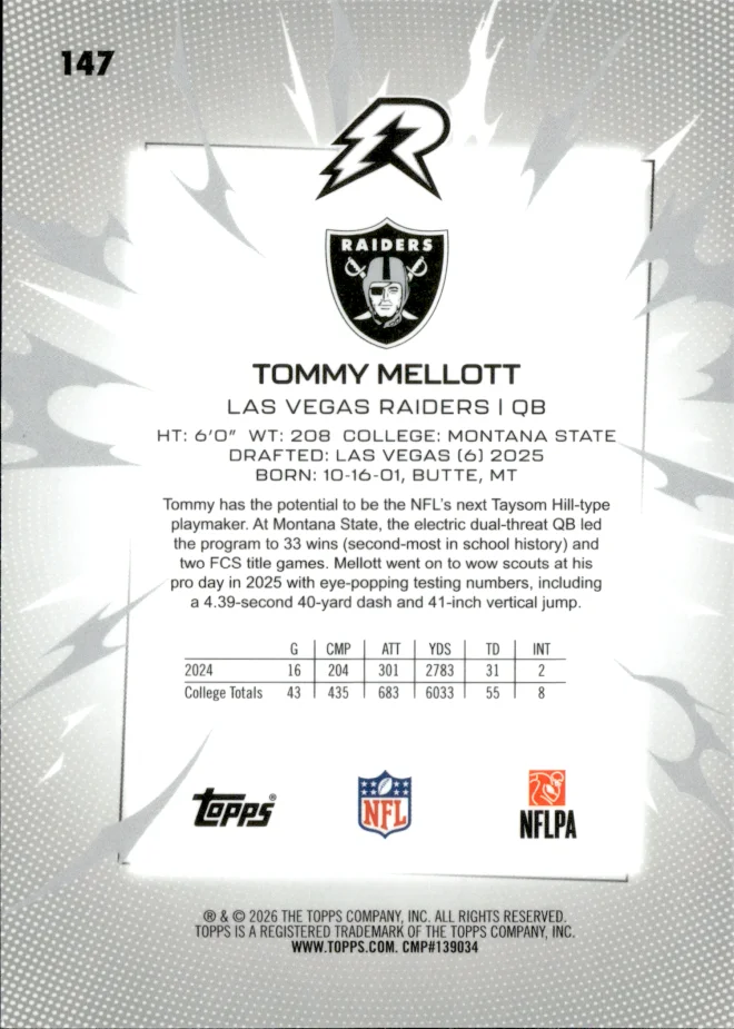 Tommy Mellott card back