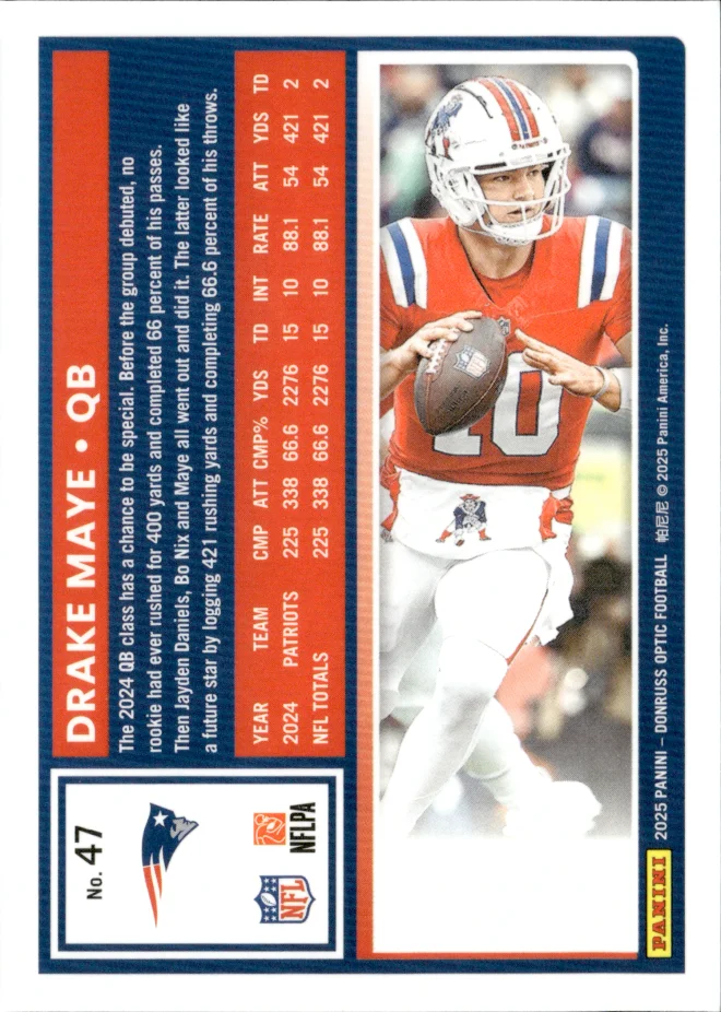 Drake Maye card back