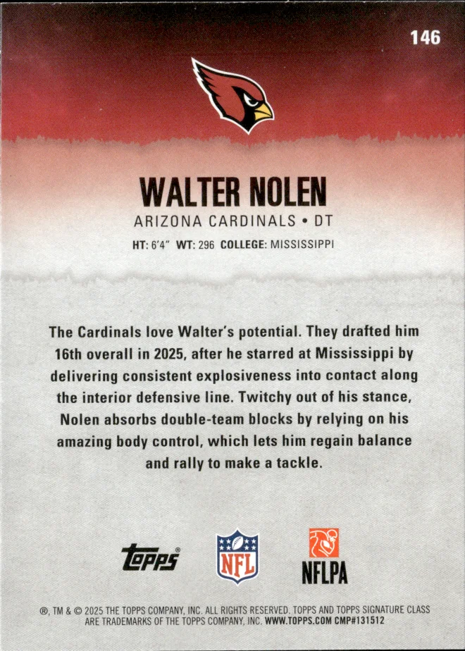 Walter Nolen card back