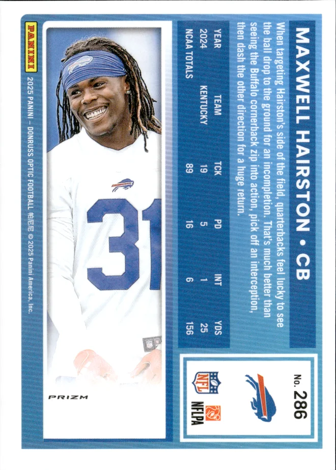 Maxwell Hairston card back