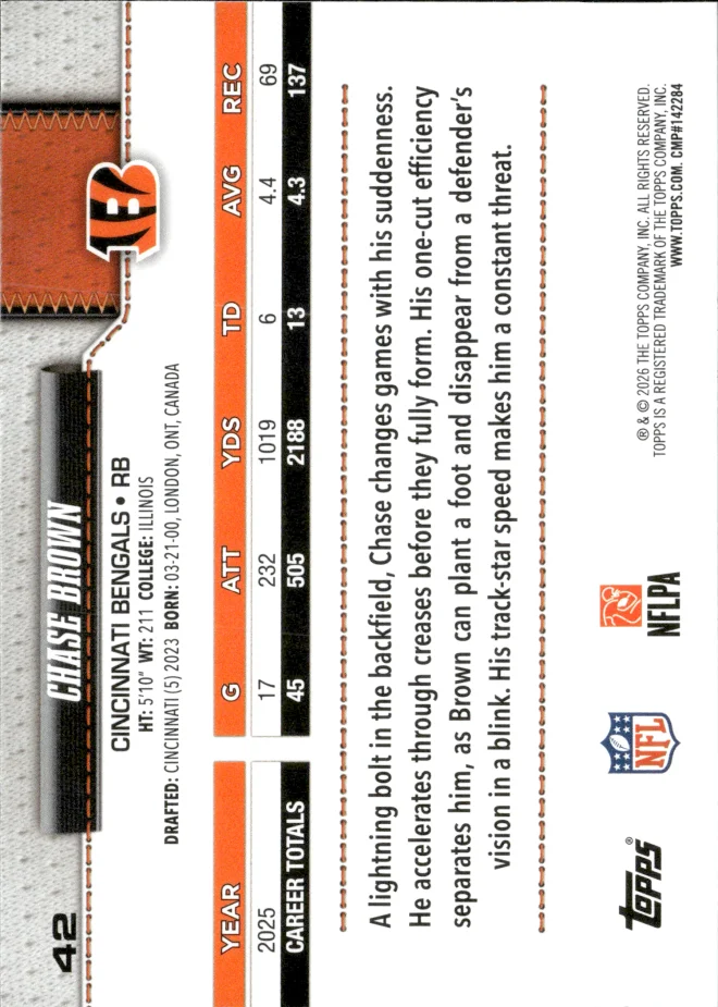 Chase Brown card back