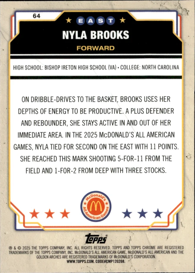 Nyla Brooks card back