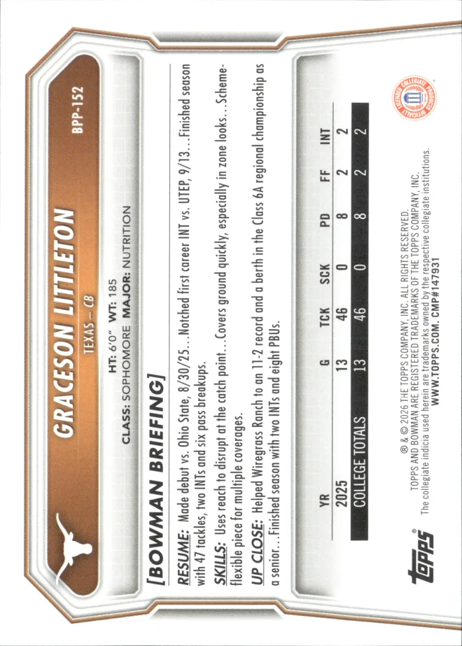 Graceson Littleton card back