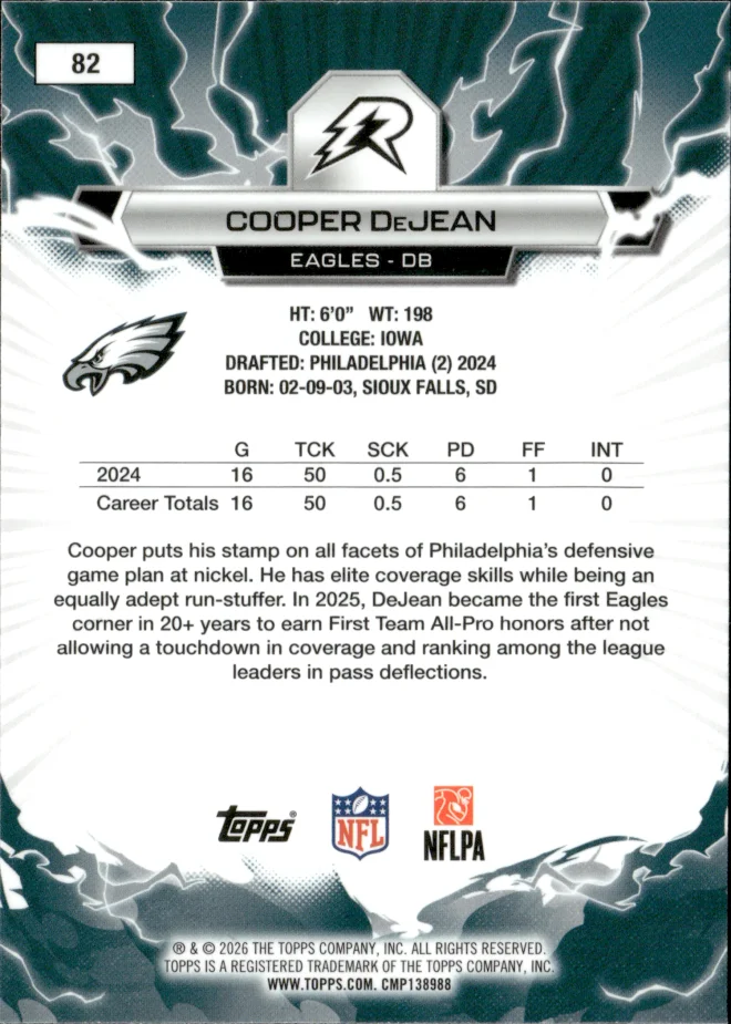 Cooper DeJean card back
