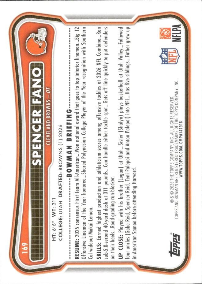 Spencer Fano card back