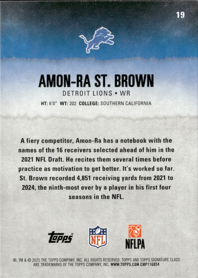 Amon-Ra St. Brown card back