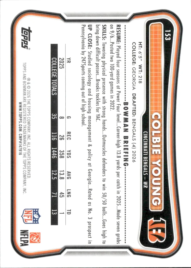 Colbie Young card back