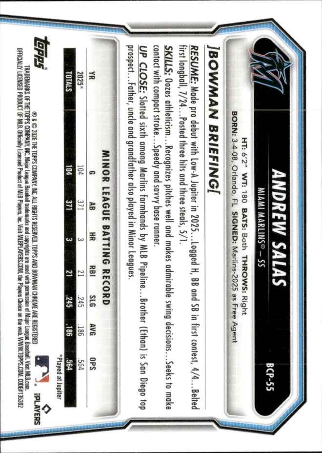 Andrew Salas card back