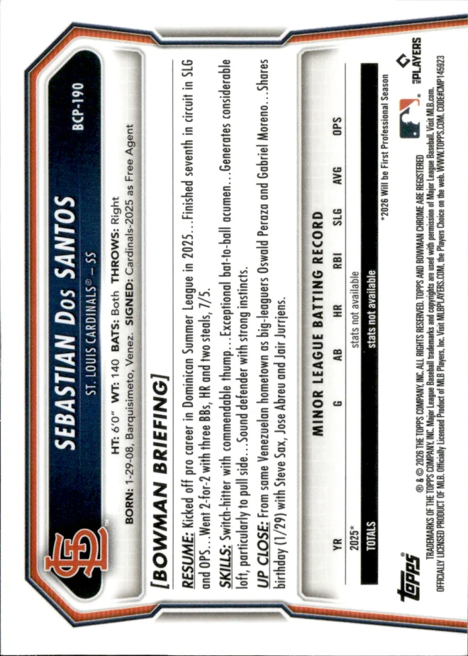 Sebastian Dos Santos card back