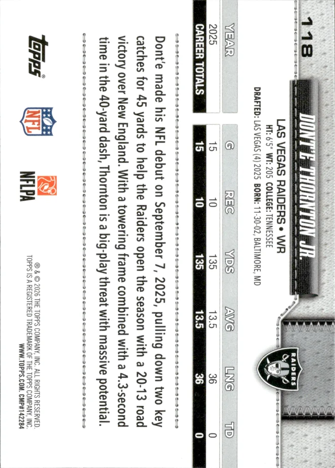 Dont'e Thornton Jr. card back