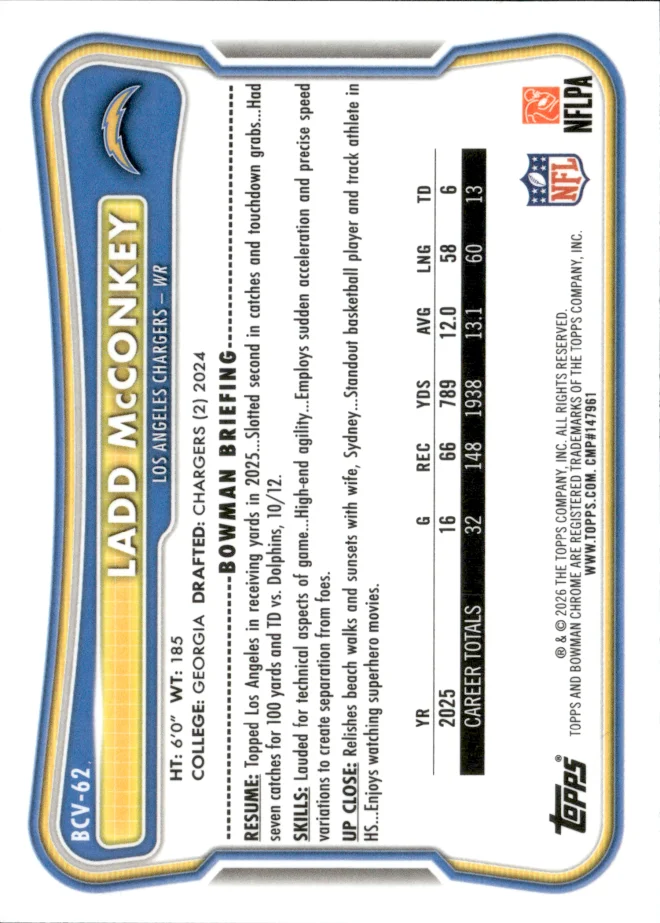 Ladd McConkey card back
