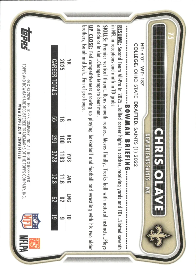 Chris Olave card back