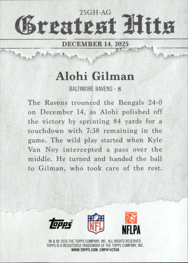 Alohi Gilman card back