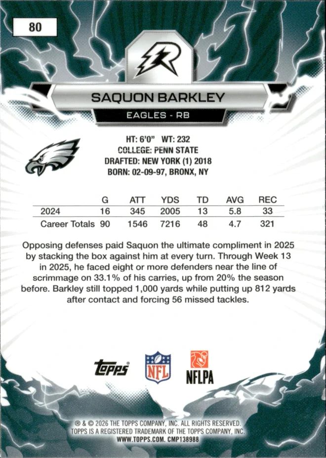 Saquon Barkley card back