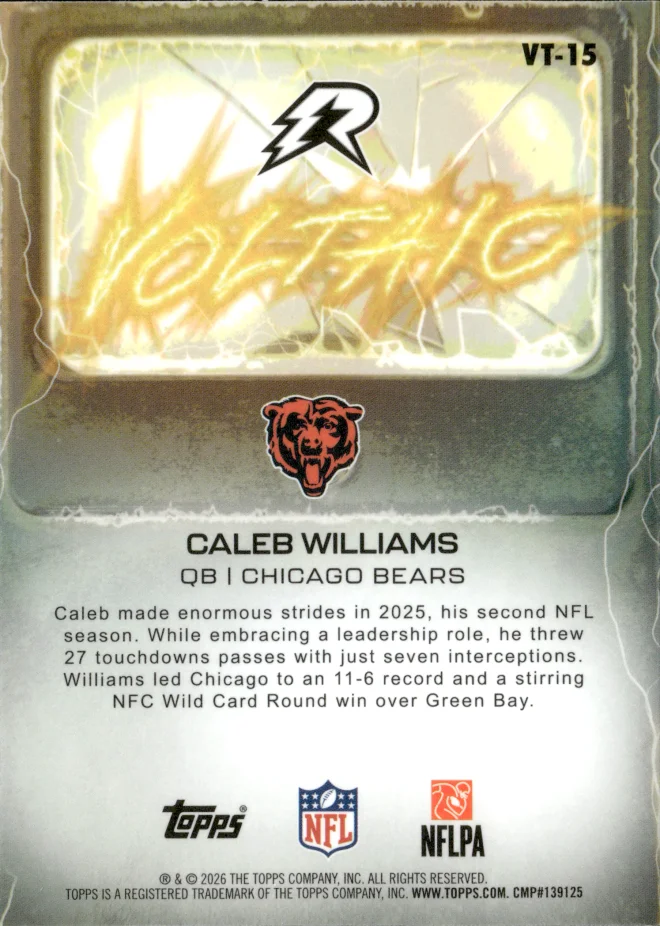 Caleb Williams card back