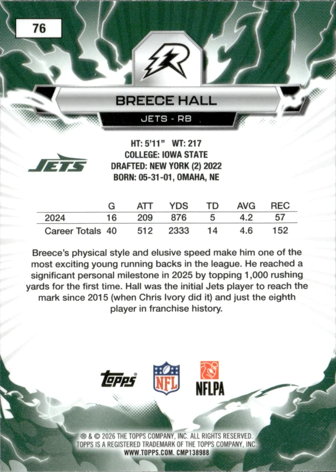 Breece Hall card back