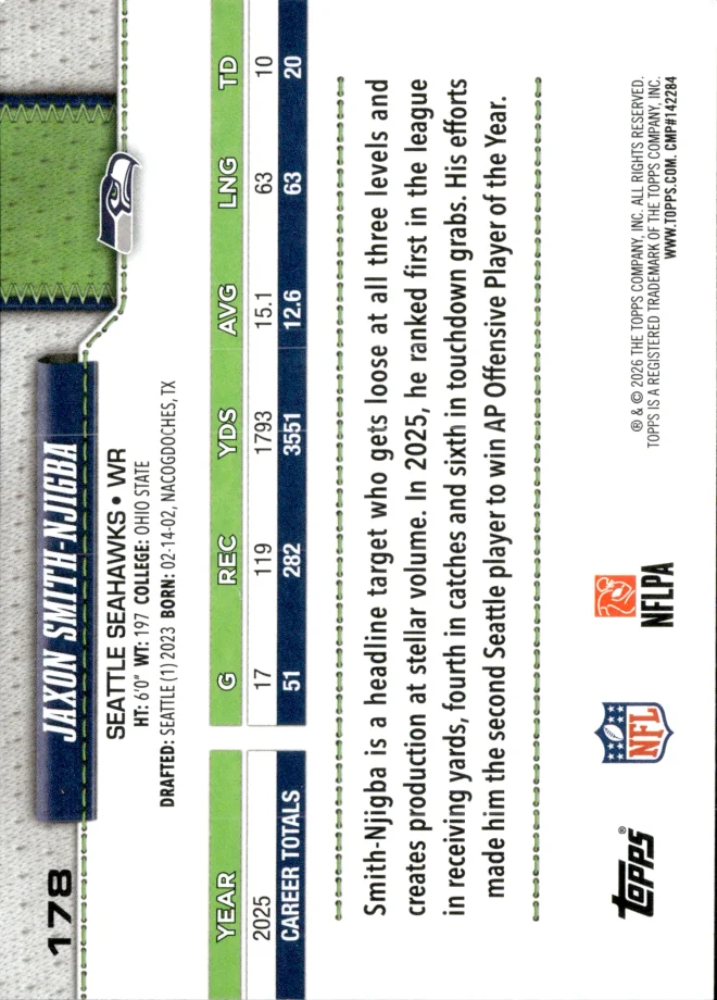 Jaxon Smith-Njigba card back