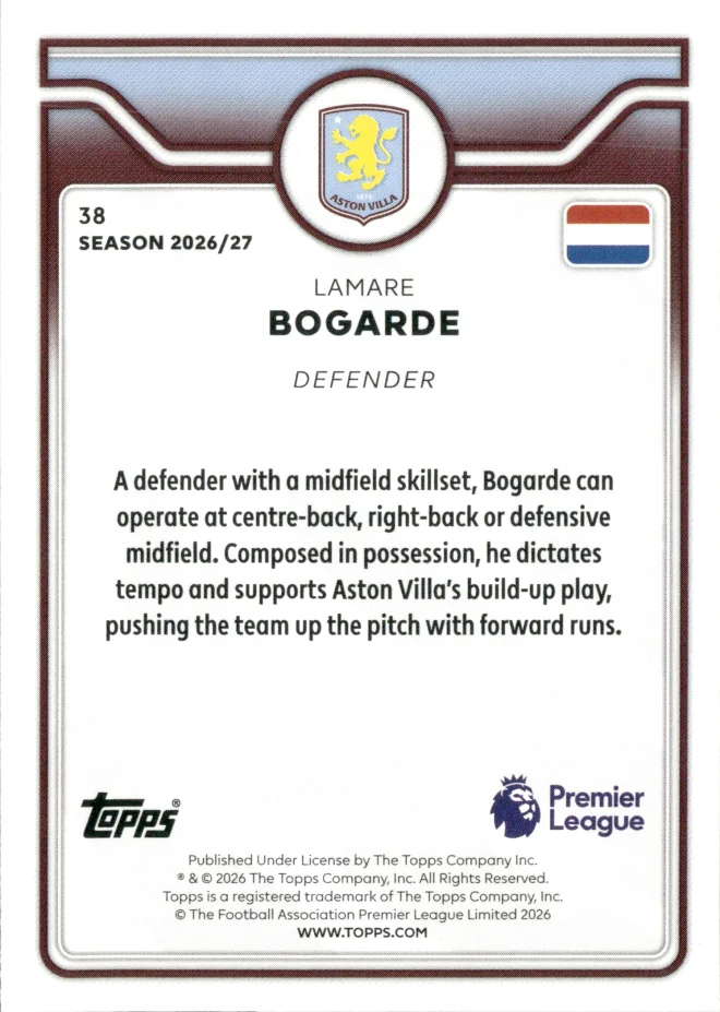 Lamare Bogarde card back