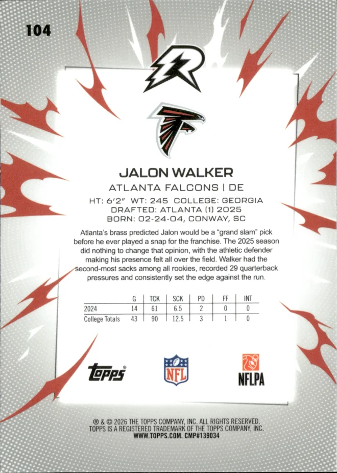 Jalon Walker card back