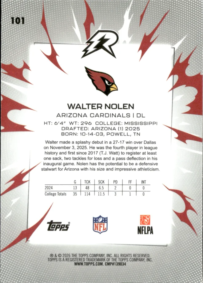 Walter Nolen card back