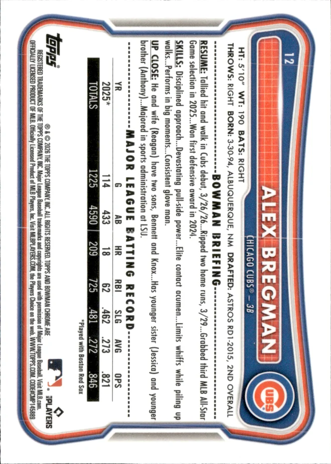 Alex Bregman card back