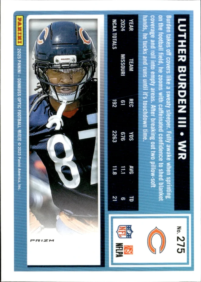 Luther Burden III card back