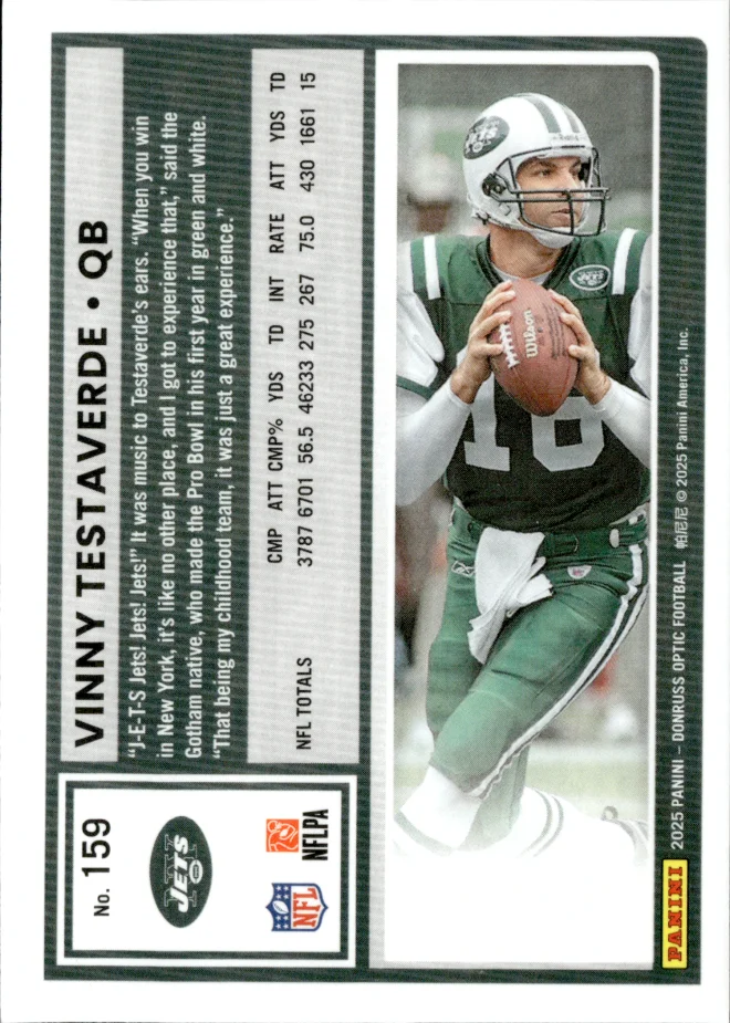 Vinny Testaverde card back