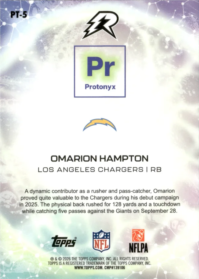 Omarion Hampton card back