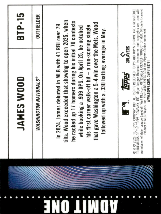 James Wood card back