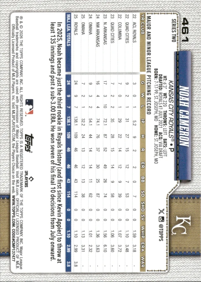 Noah Cameron card back