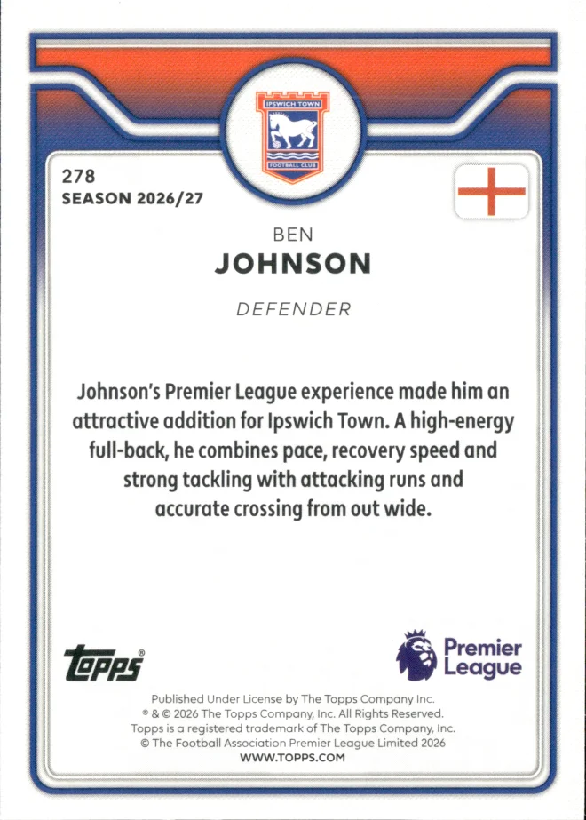 Ben Johnson card back