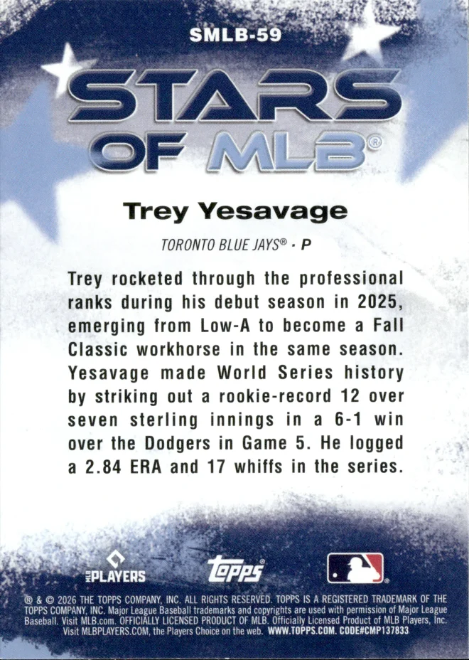 Trey Yesavage card back