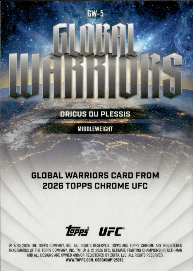 Dricus Du Plessis card back