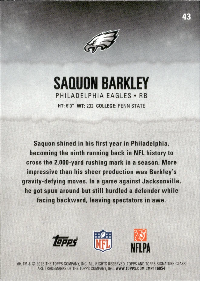 Saquon Barkley card back