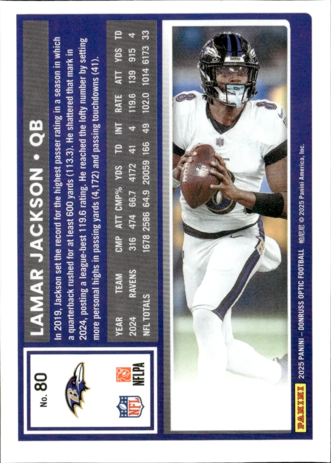 Lamar Jackson card back