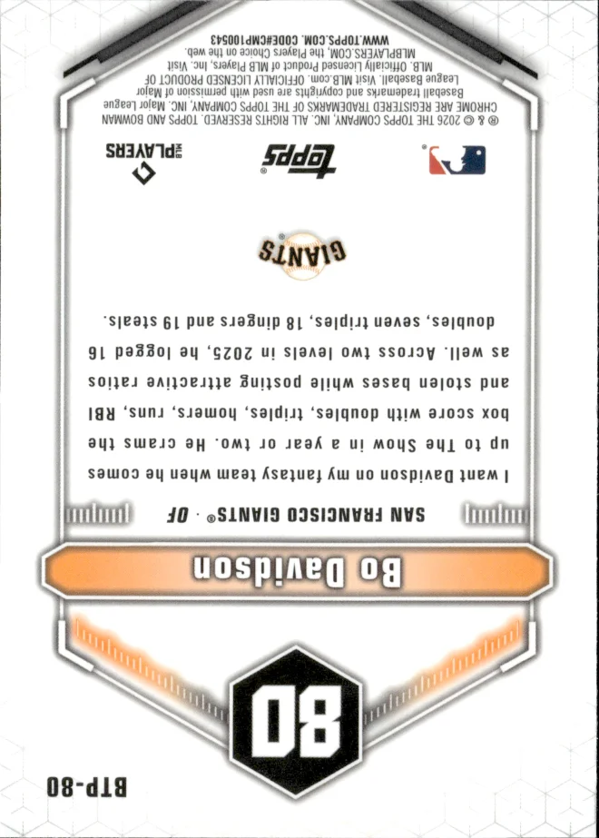 Bo Davidson card back