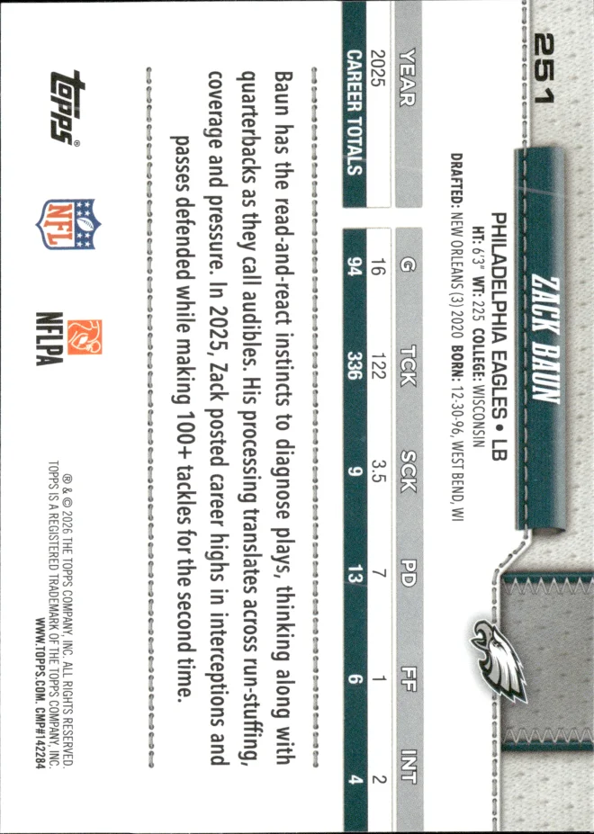 Zack Baun card back