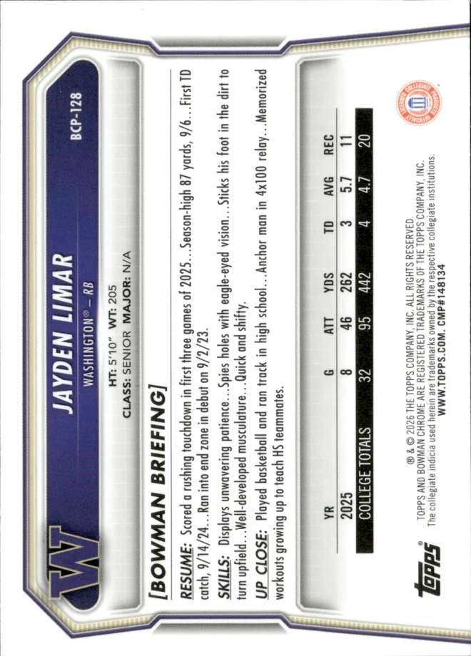 Jayden Limar card back