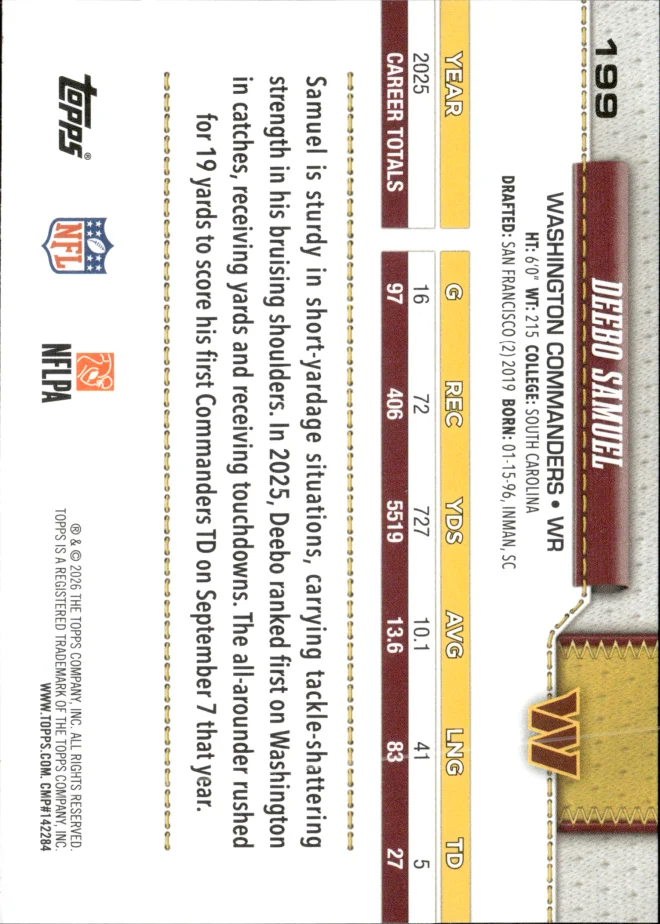 Deebo Samuel card back