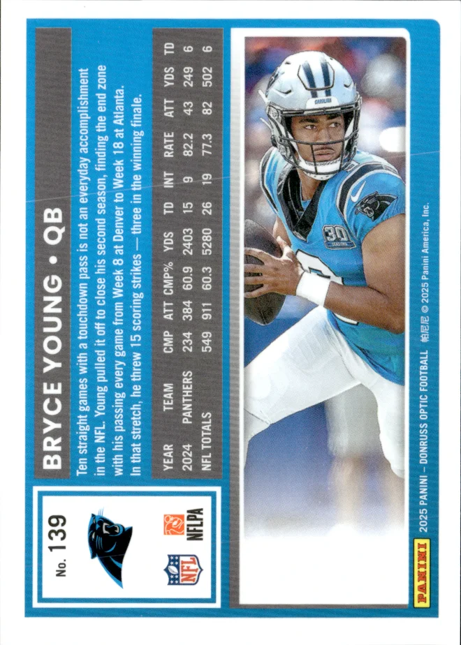 Bryce Young card back