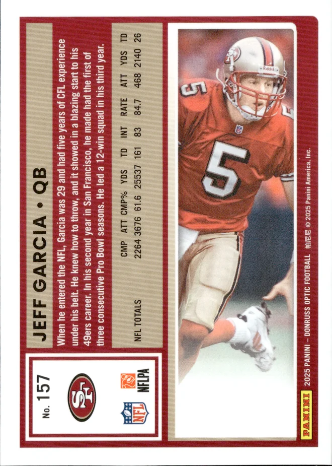 Jeff Garcia card back