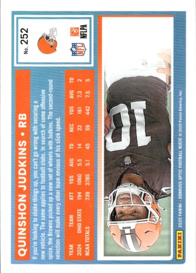 Quinshon Judkins card back