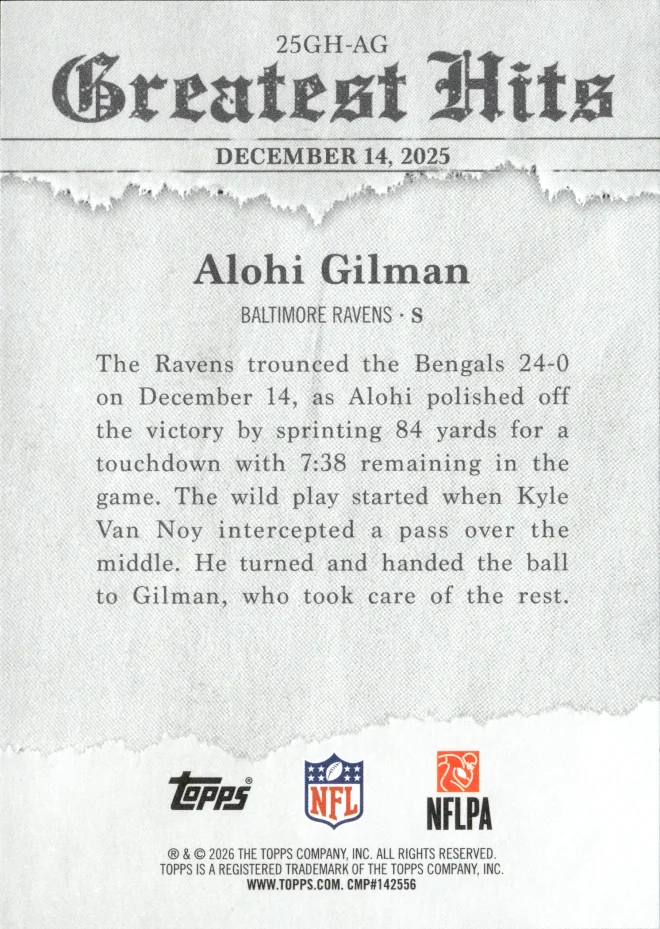 Alohi Gilman card back