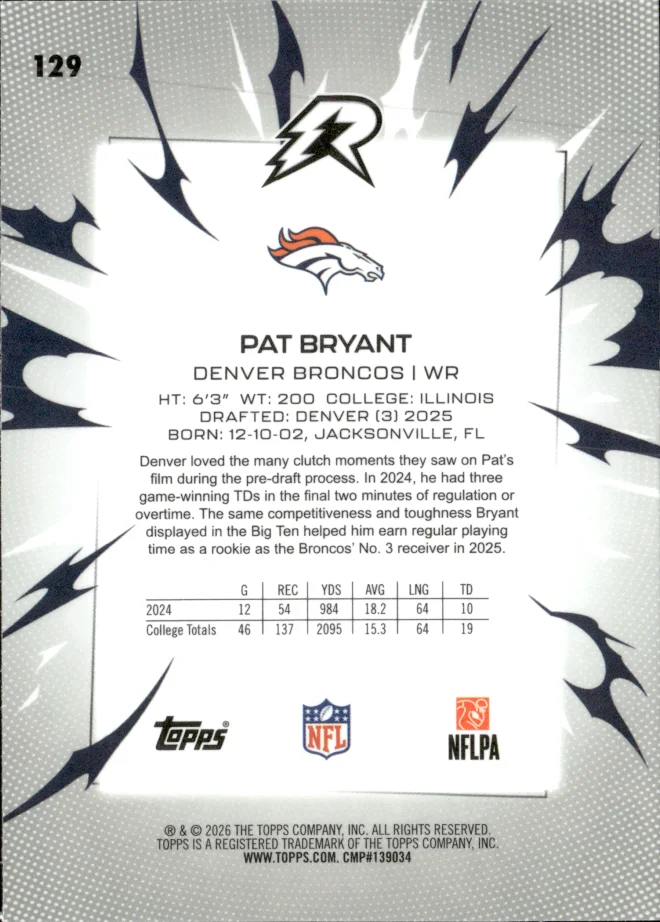 Pat Bryant card back