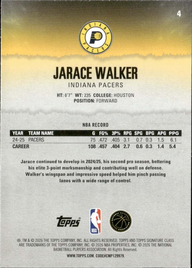 Jarace Walker card back