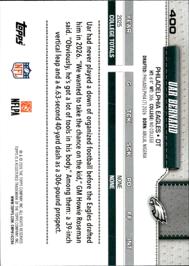 Uar Bernard card back